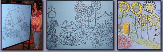 Lori Borraccio Morris: Mural Artist. Custom designed mural boards for the Novi Home Show.